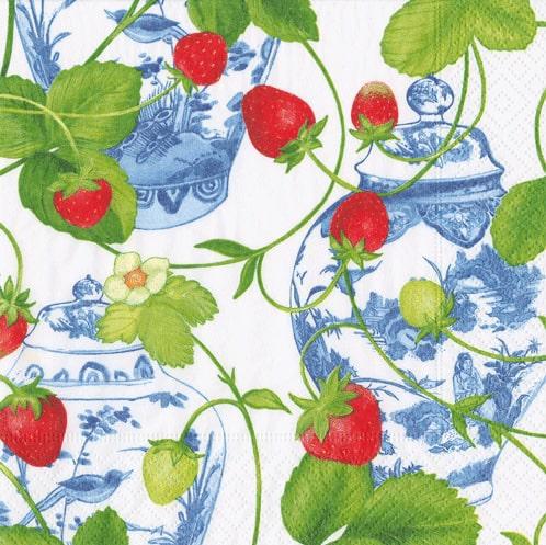 Strawberries And Cocktail Napkin