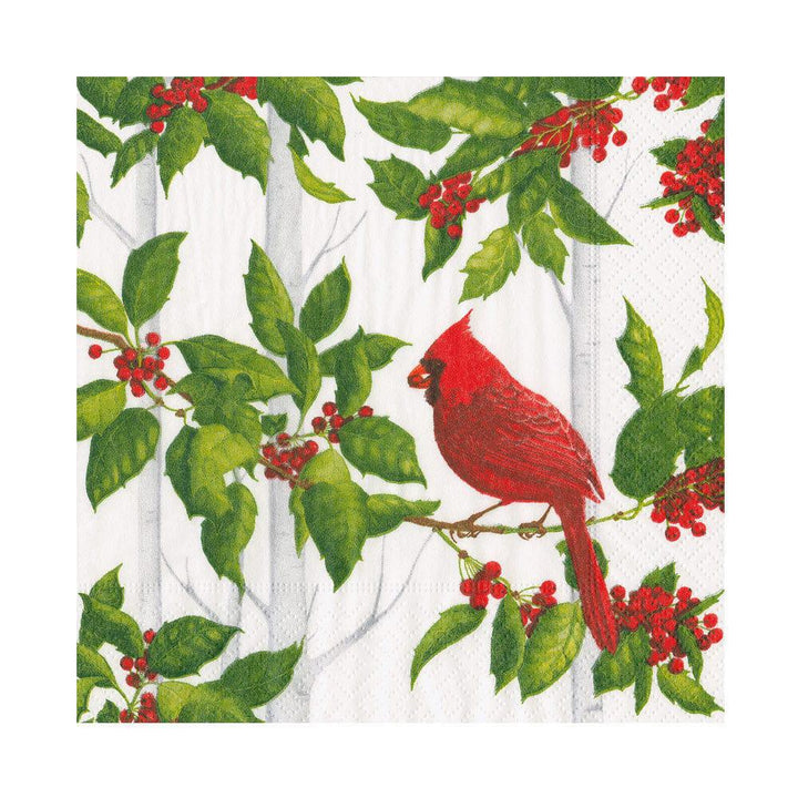 Holly And Songbirds Luncheon Napkins