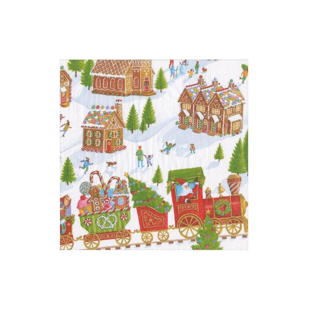Gingerbread Village Paper Cocktail Napkin