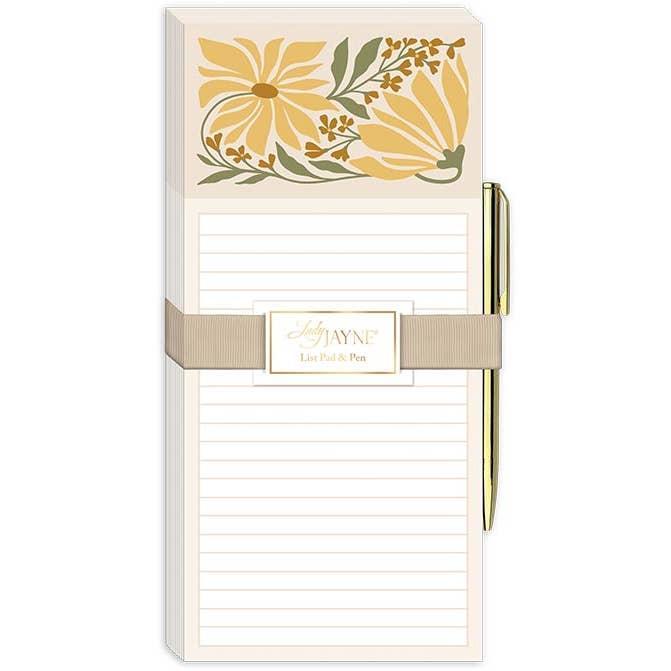 Sunflower Flower Market Magnetic List Pad with Pen