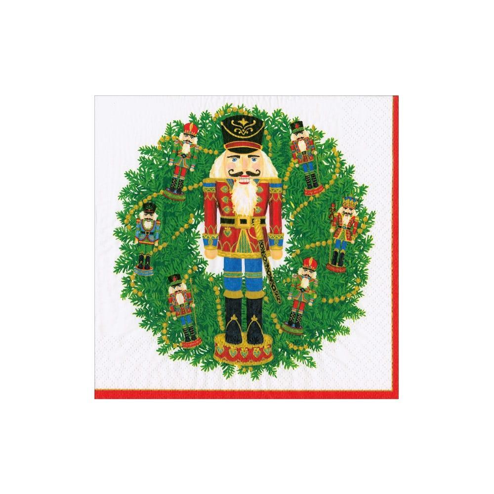 Nutcracker Wreath Paper Cocktail Napkin