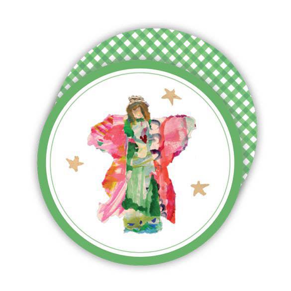 Green Angel Paper Coaster