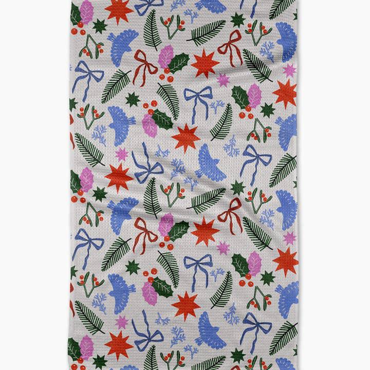 Christmas Garden Party Tea Towel