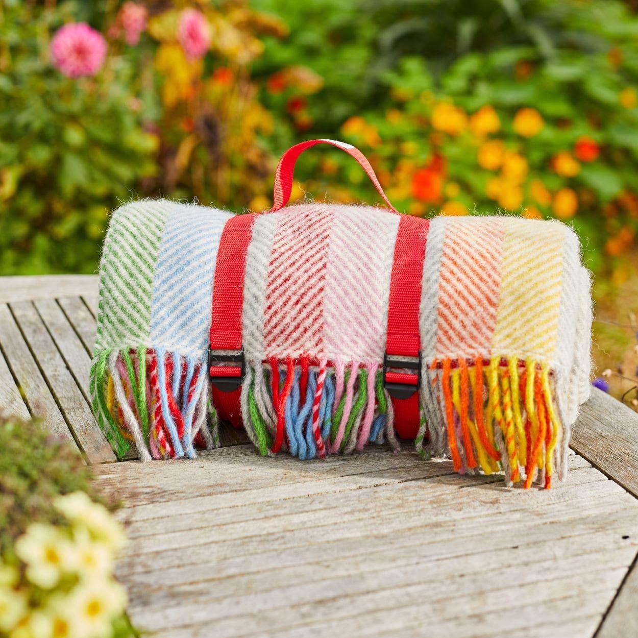 Polo Pure Wool Picnic Blanket - Rainbow Stripe