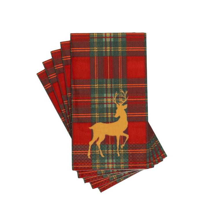Reindeer Tartan Paper Guest Towels