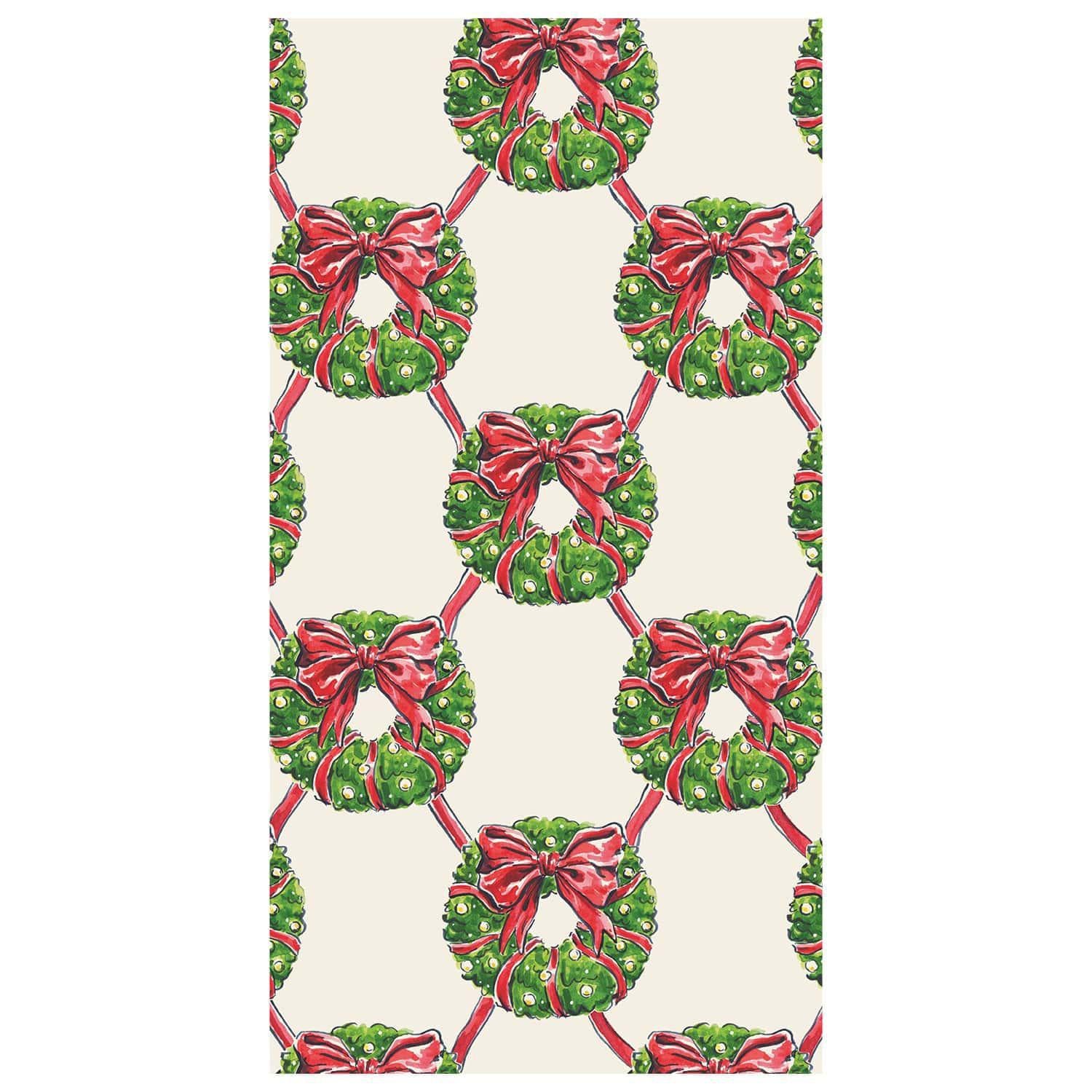 Holiday Wreath Paper Guest Towel Napkins