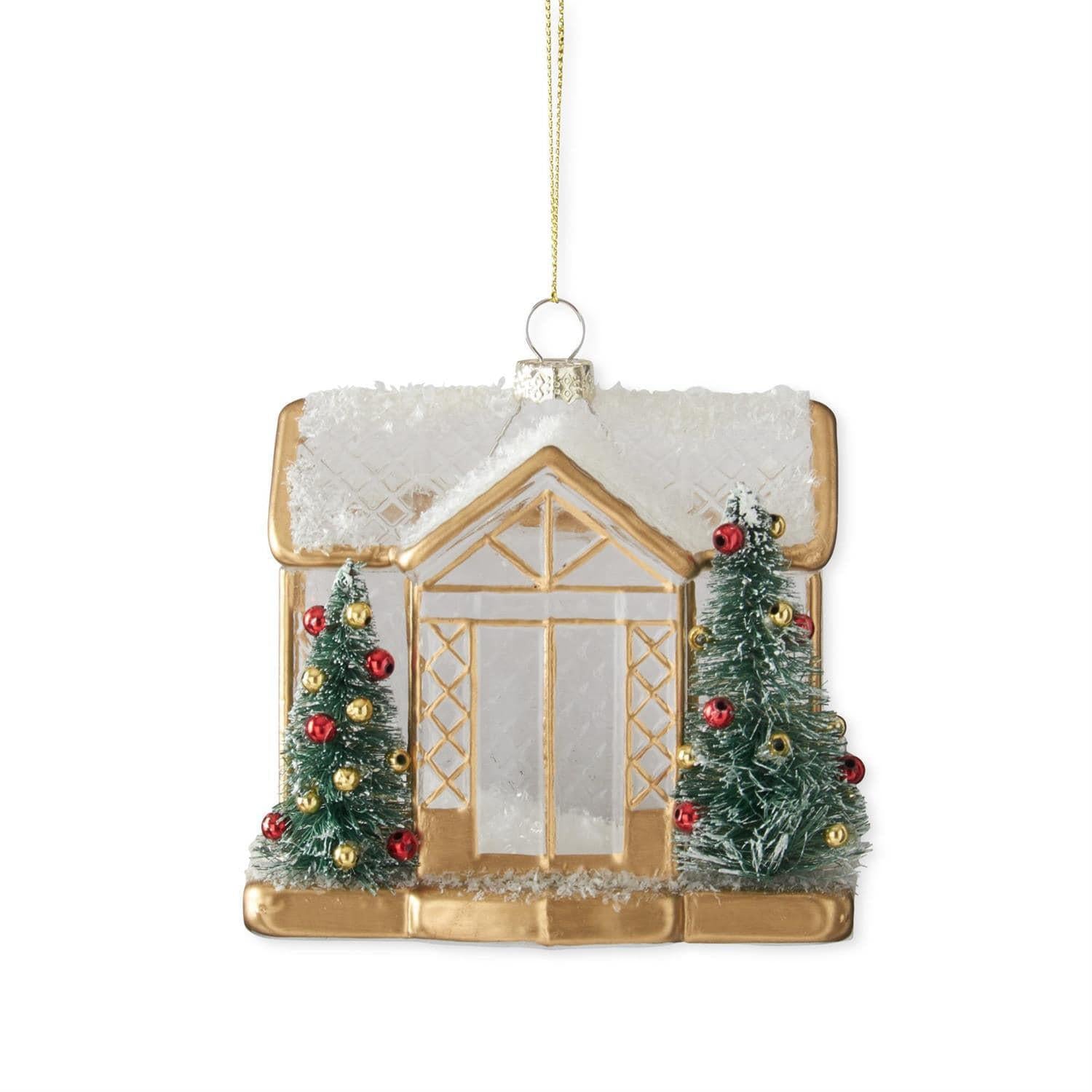 Greenhouse with Bottle Brush Trees Ornament