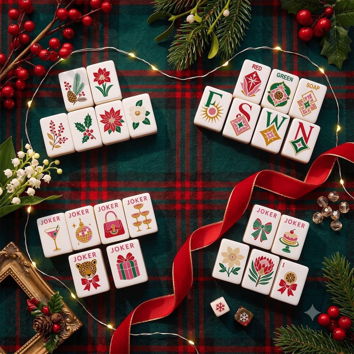 Geode Holiday Christmas Mahjong Tile Set