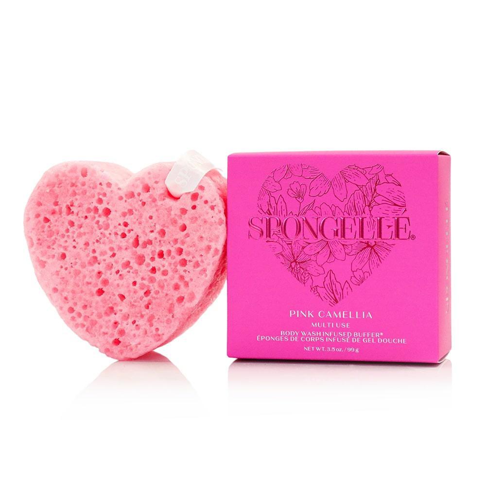 Pink Camellia Heart Buffer | Spongellé