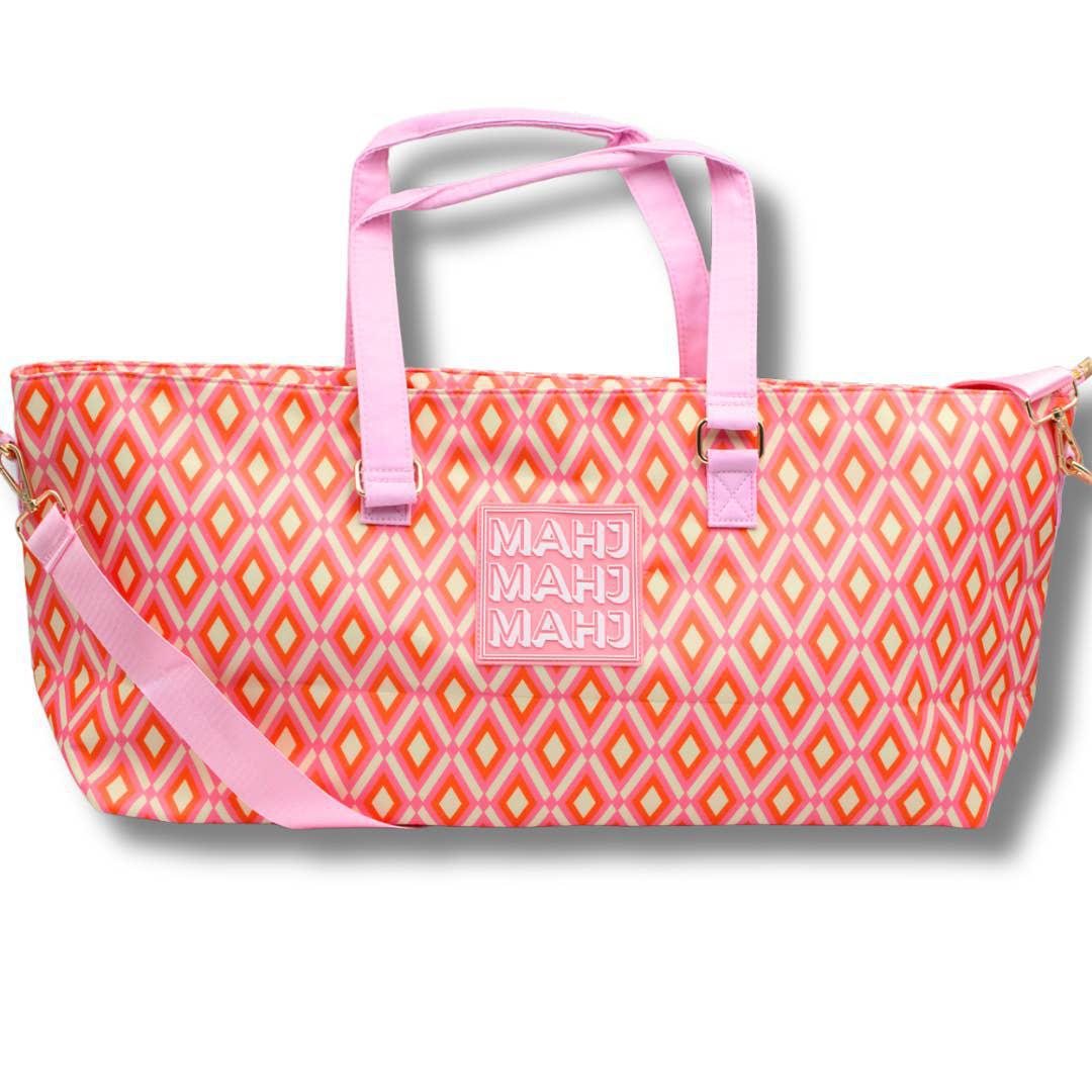 Orange Diamond Mahjong Tote Bag