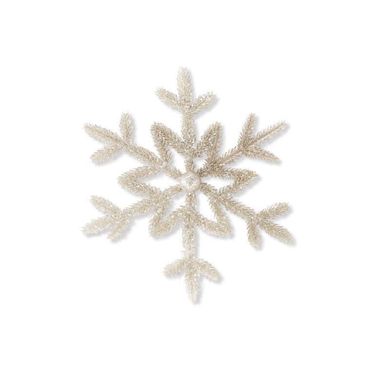 Platinum Glitter Pine Snowflake Ornament