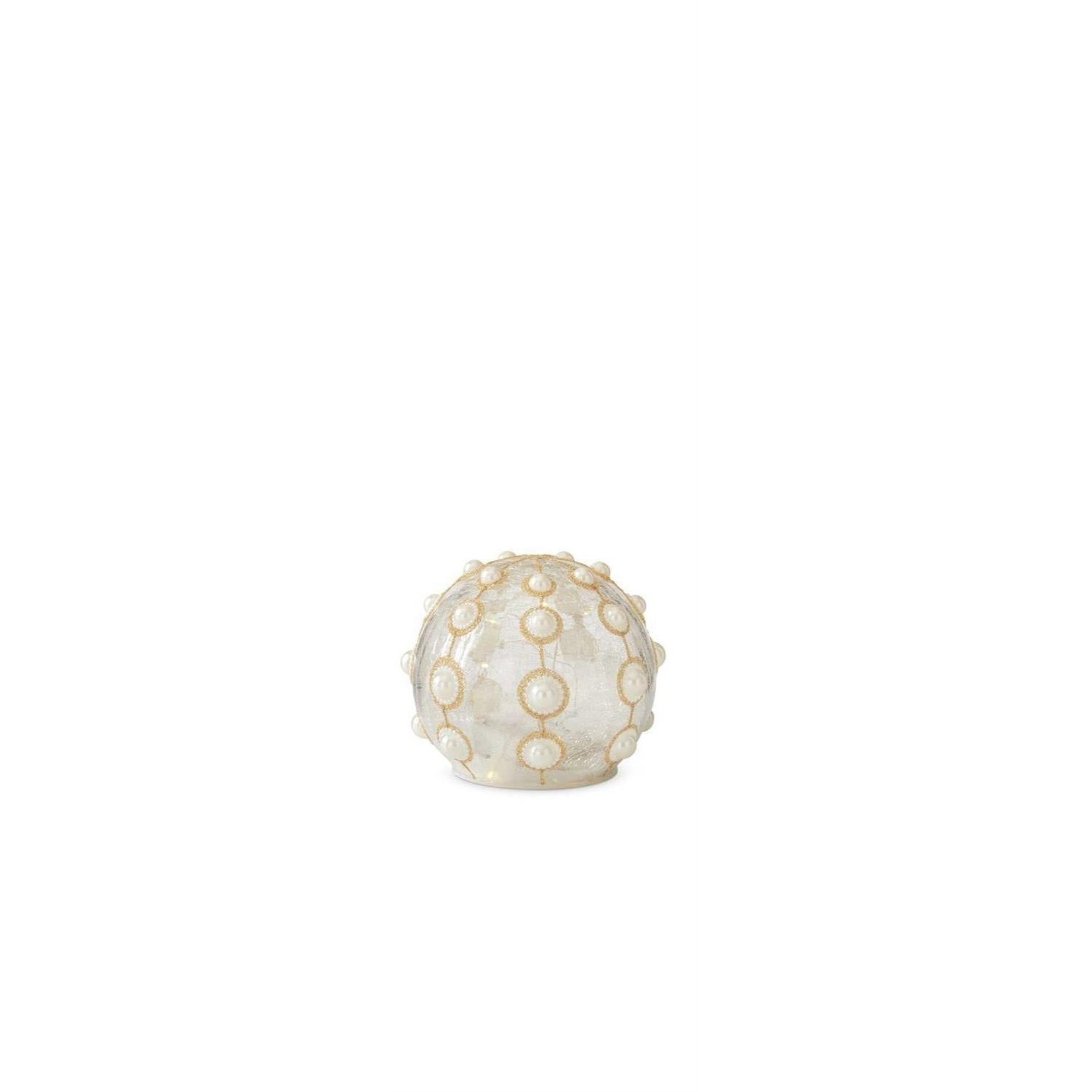 Clear Glass & Gold Glitter with Pearls LED Globes