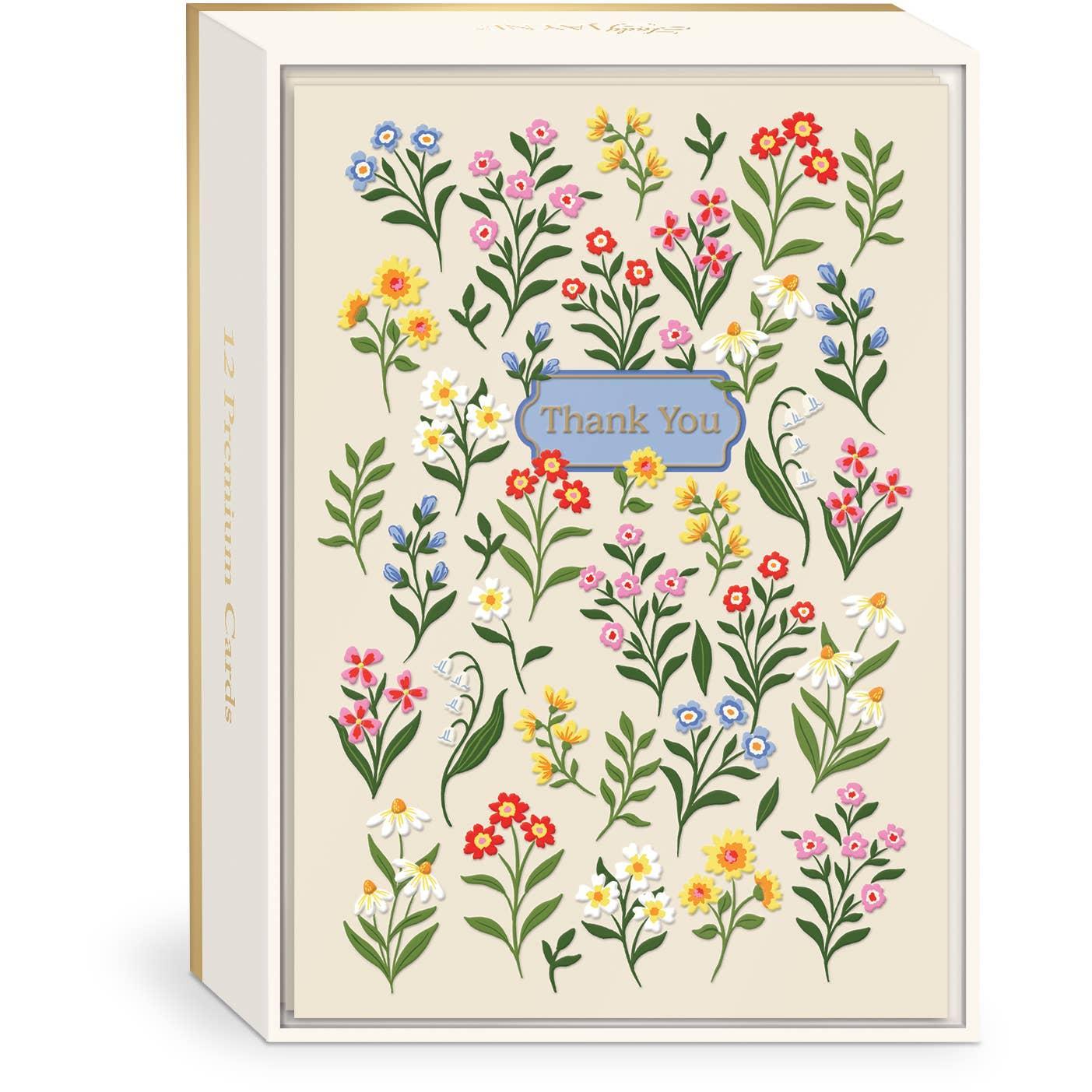 Floral Sprigs Boxed Thank You  Notecard