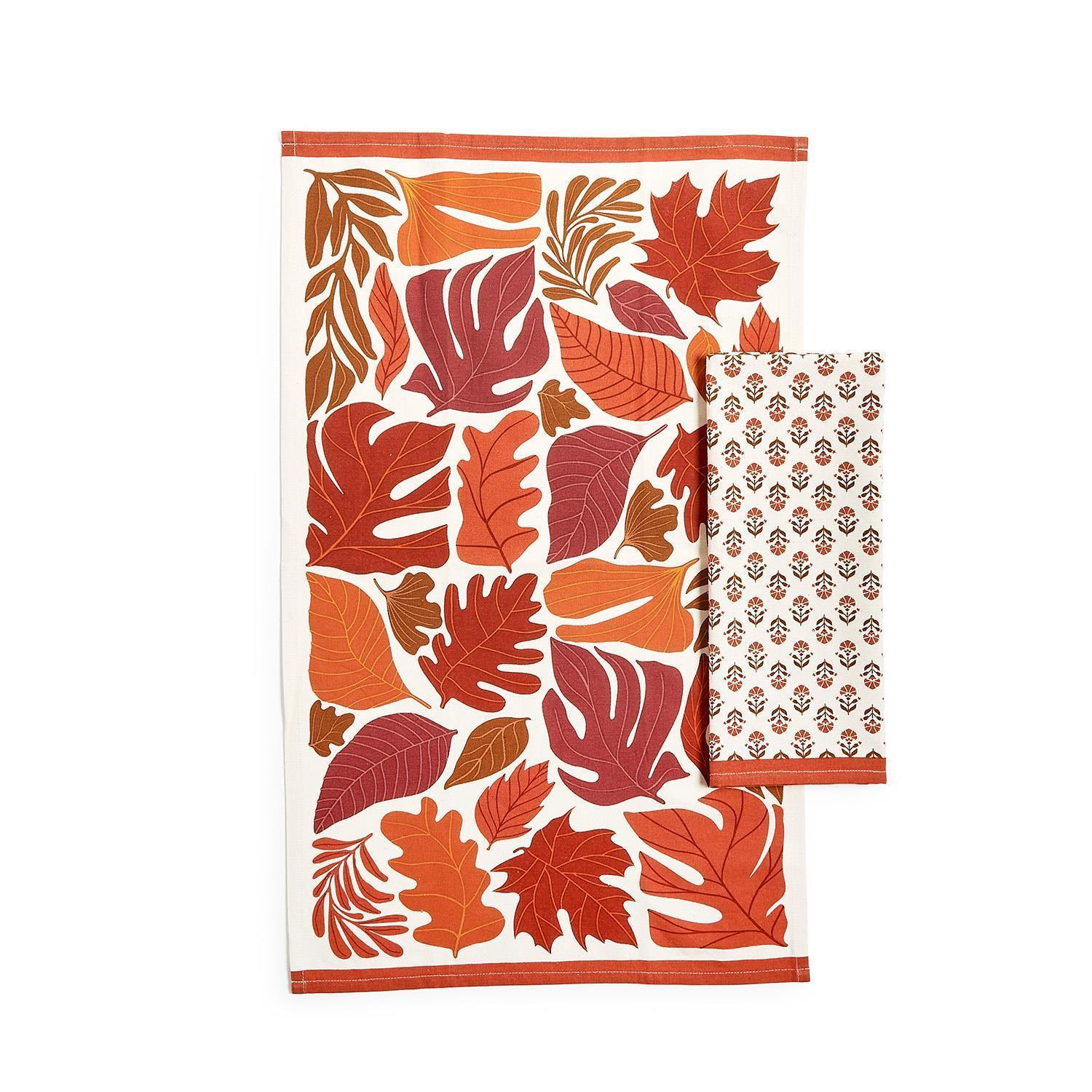 Falling Leaves Dish Towels Set