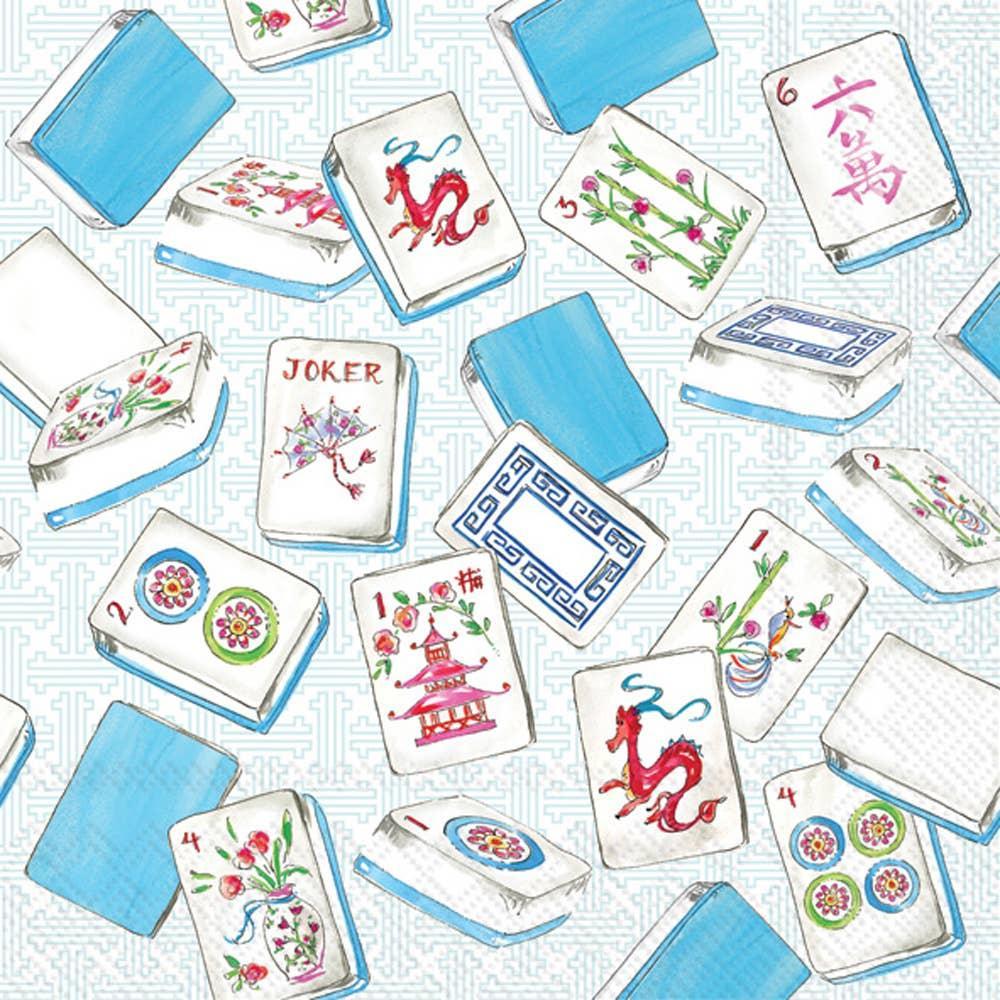 Mahjong Red Dragon Paper Cocktail Napkins