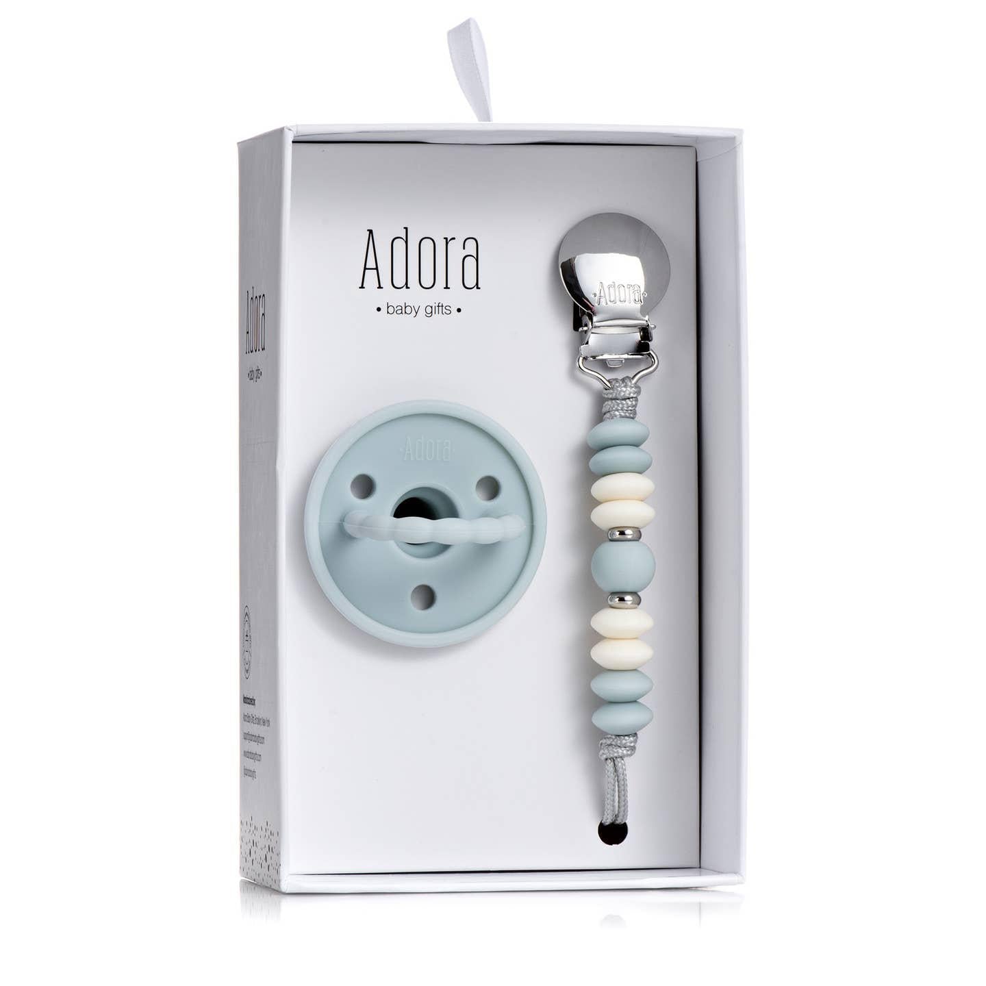 Sky Vanilla Pacifier Clip Set