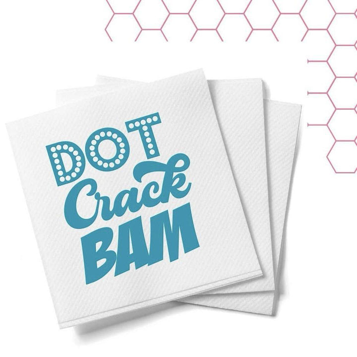 Turquoise Dot Crack Bam Mahjong Cocktail Napkins