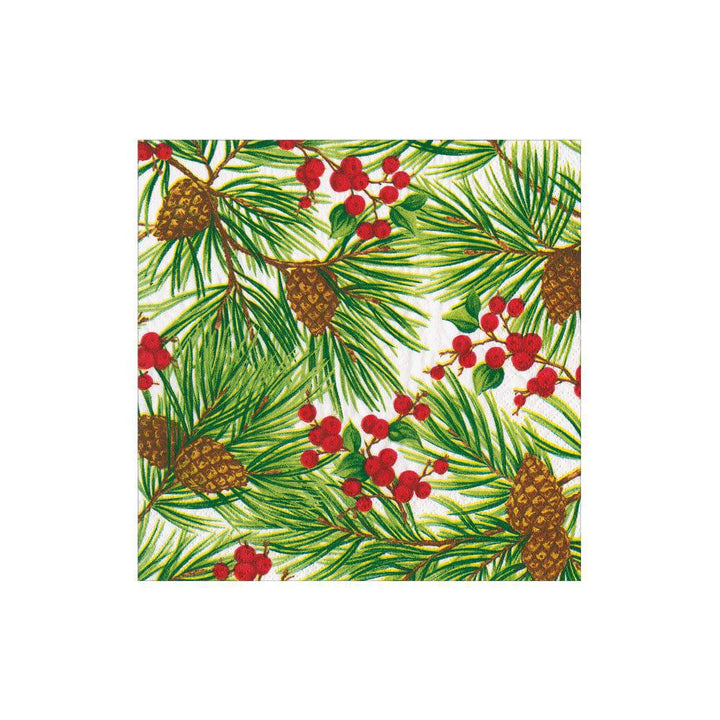 Evergreen and Berries Paper Cocktail Napkins