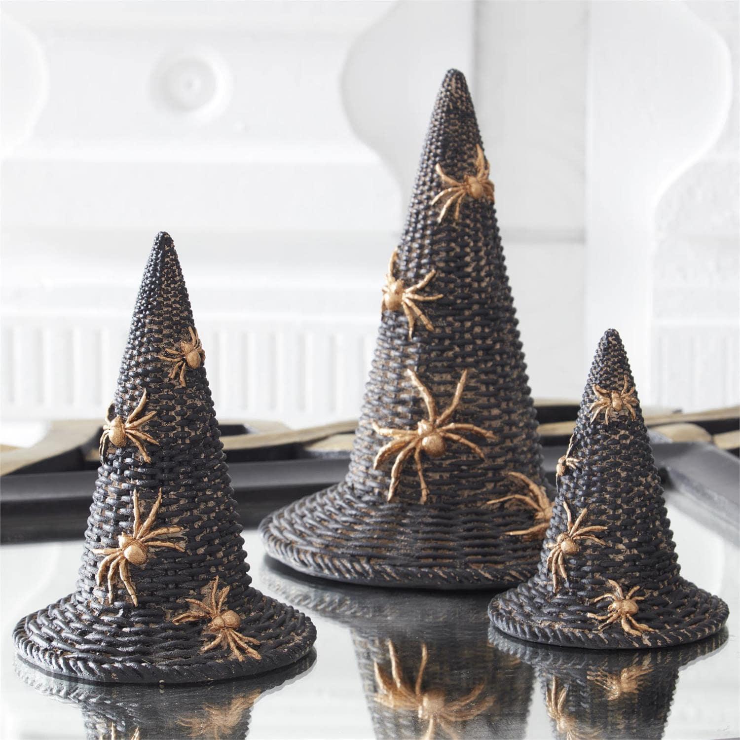 Witches Hat with Gold Spiders