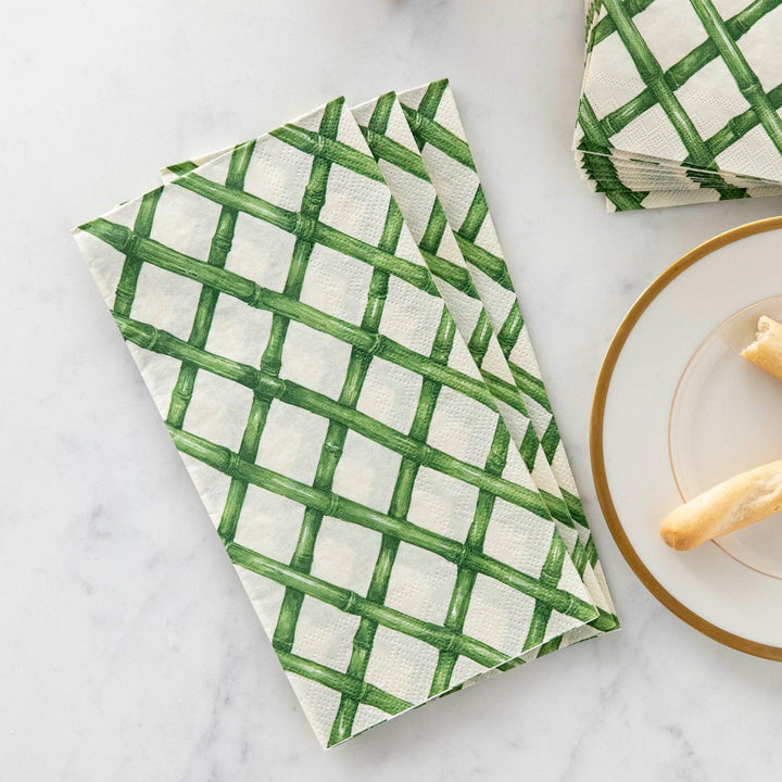 Green Lattice Paper Guest Towel Napkins