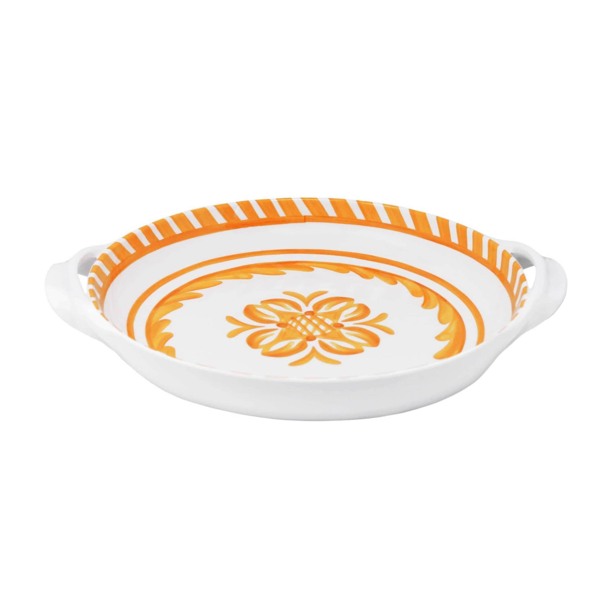 Sicily Orange Shallow Handled Small Bowl