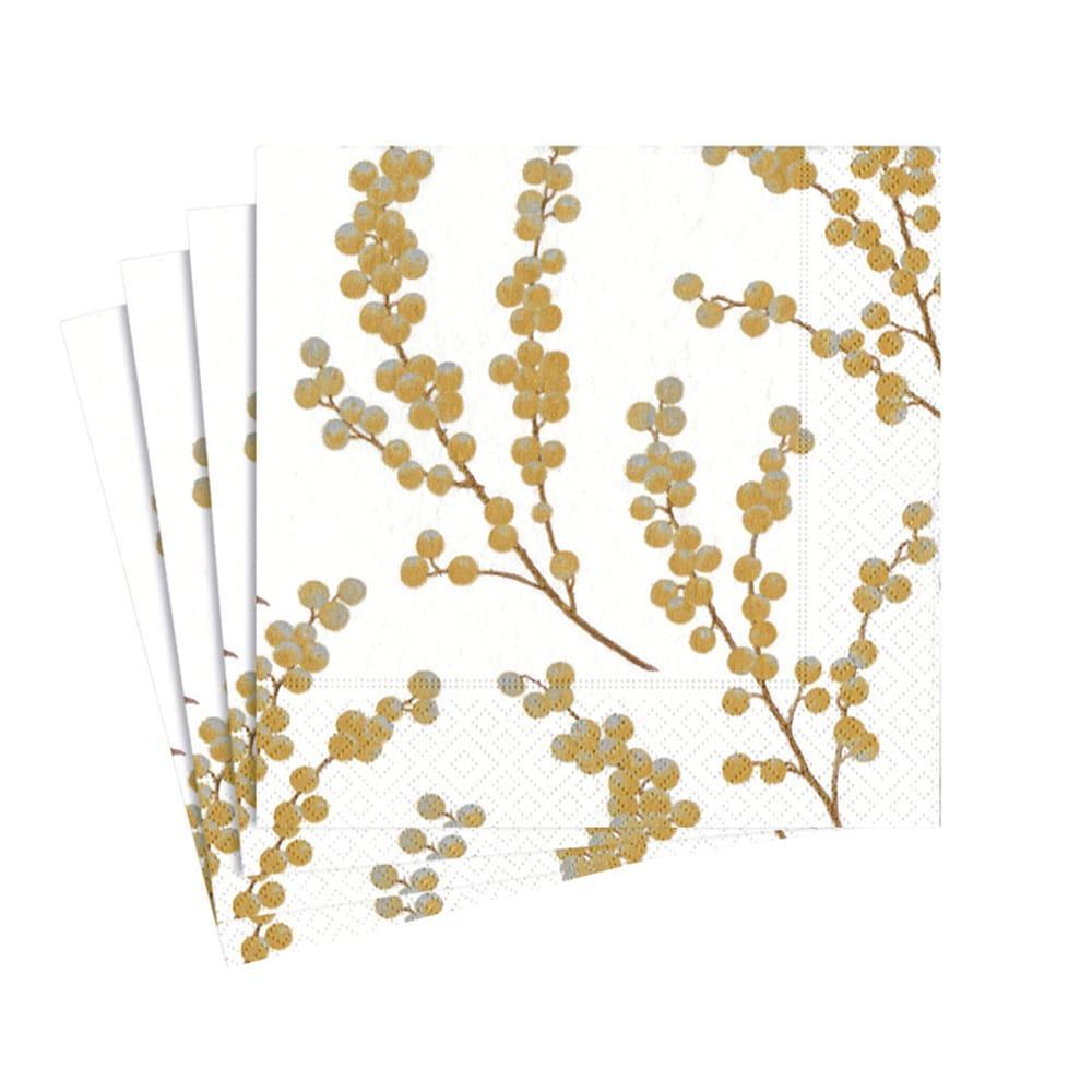 Berry Branches Paper Cocktail Napkin