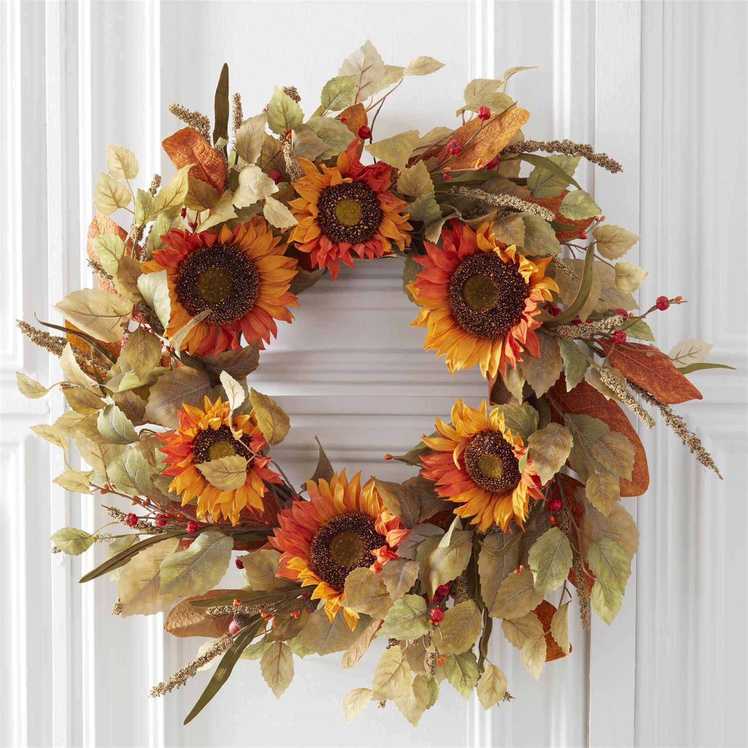 Orange Sunflower Wreath