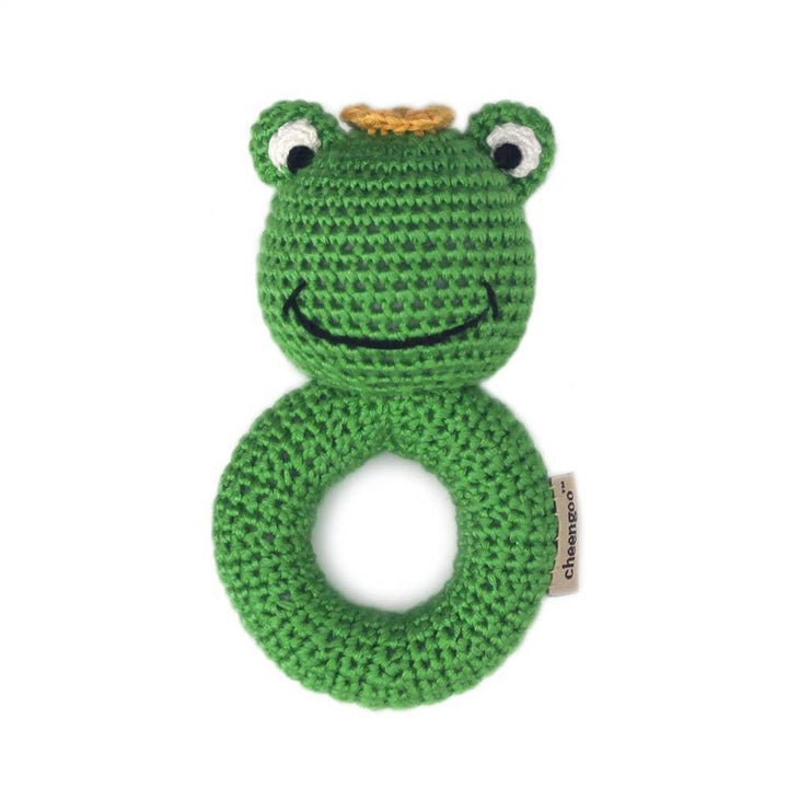 Frog Hand Crocheted Ring Rattle