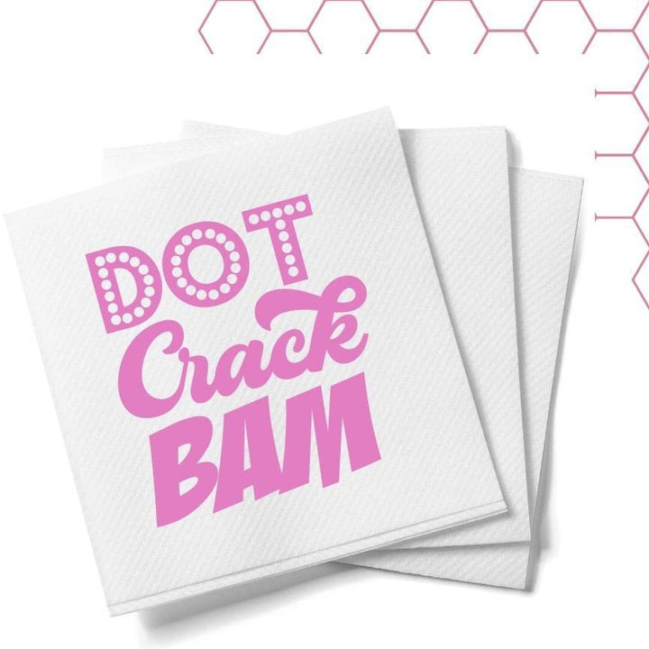 Pink Dot Crack Bam Mahjong Cocktail Napkins