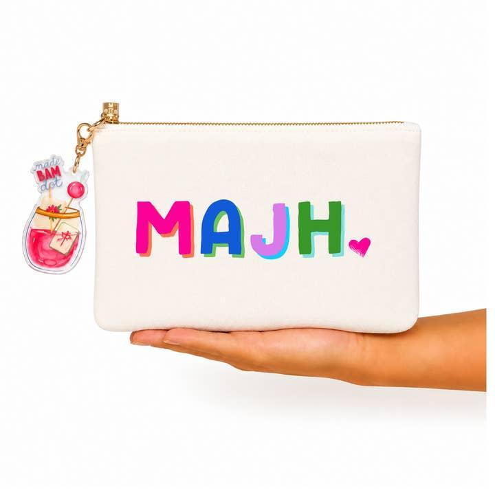 Canvas Mahjong Flat Pouch
