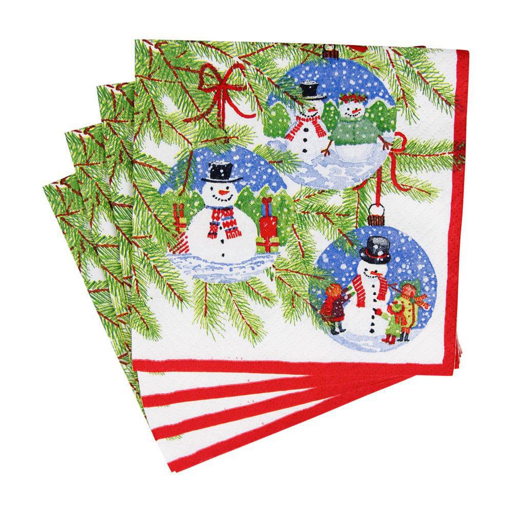 Snowman Ornaments Cocktail Napkins
