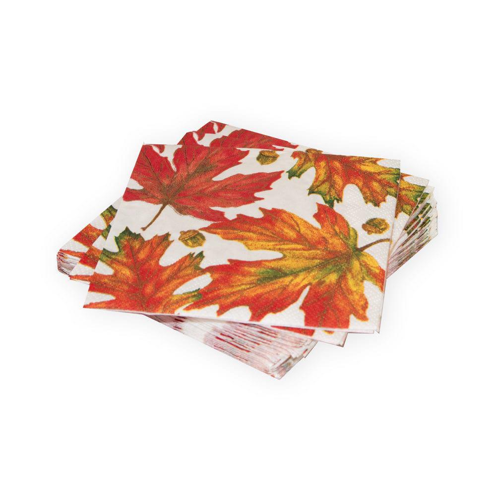 Autumn Hues White Cocktail Napkins