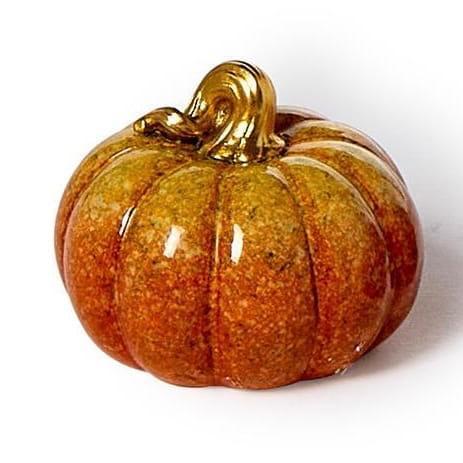 Gold Stem Mini Ceramic Pumpkins