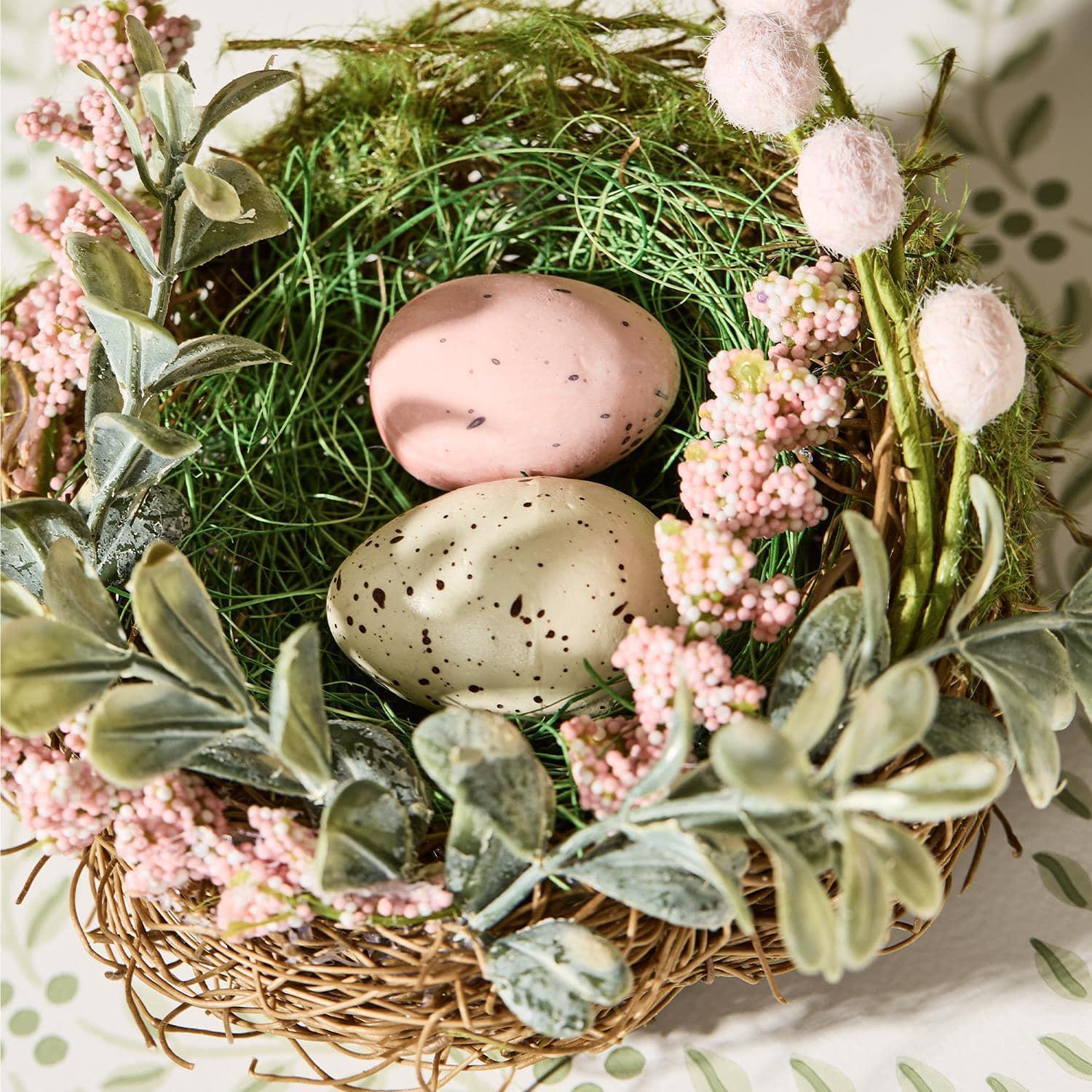 Hand-Crafted Nest with Eggs