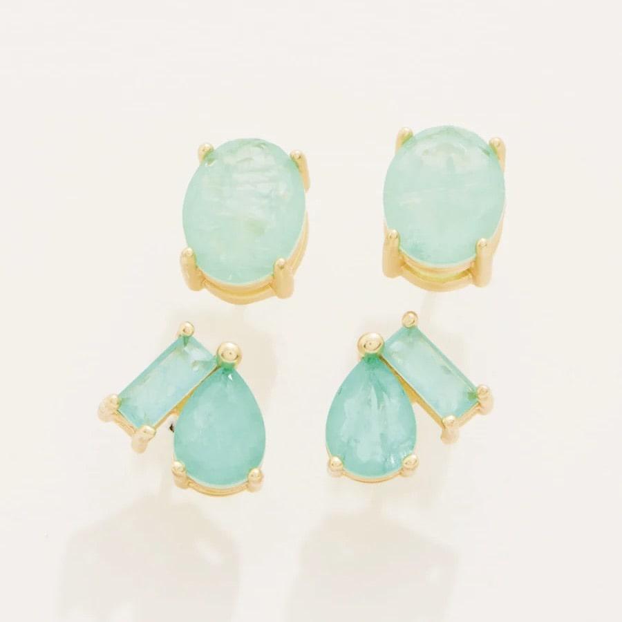 Naiad Sea Foam Stud Earrings Set