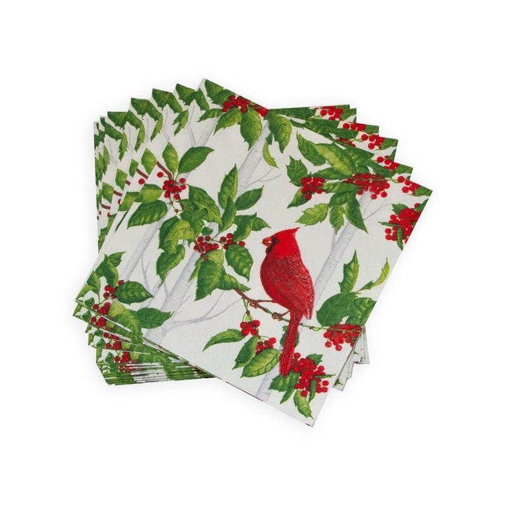 Holly And Songbirds Paper Cocktail Napkins