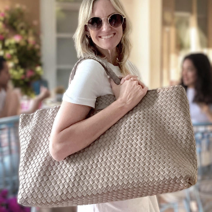 Fawn Woven Mahjong Tote
