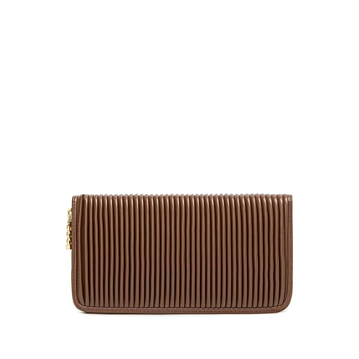 Sandy Pleated Wallet | Espresso