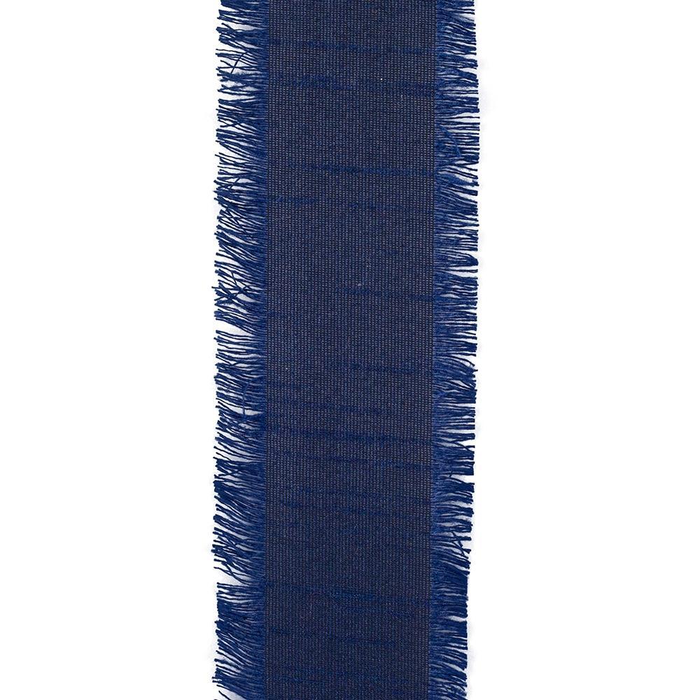 Duping Silk Fringe Navy Ribbon