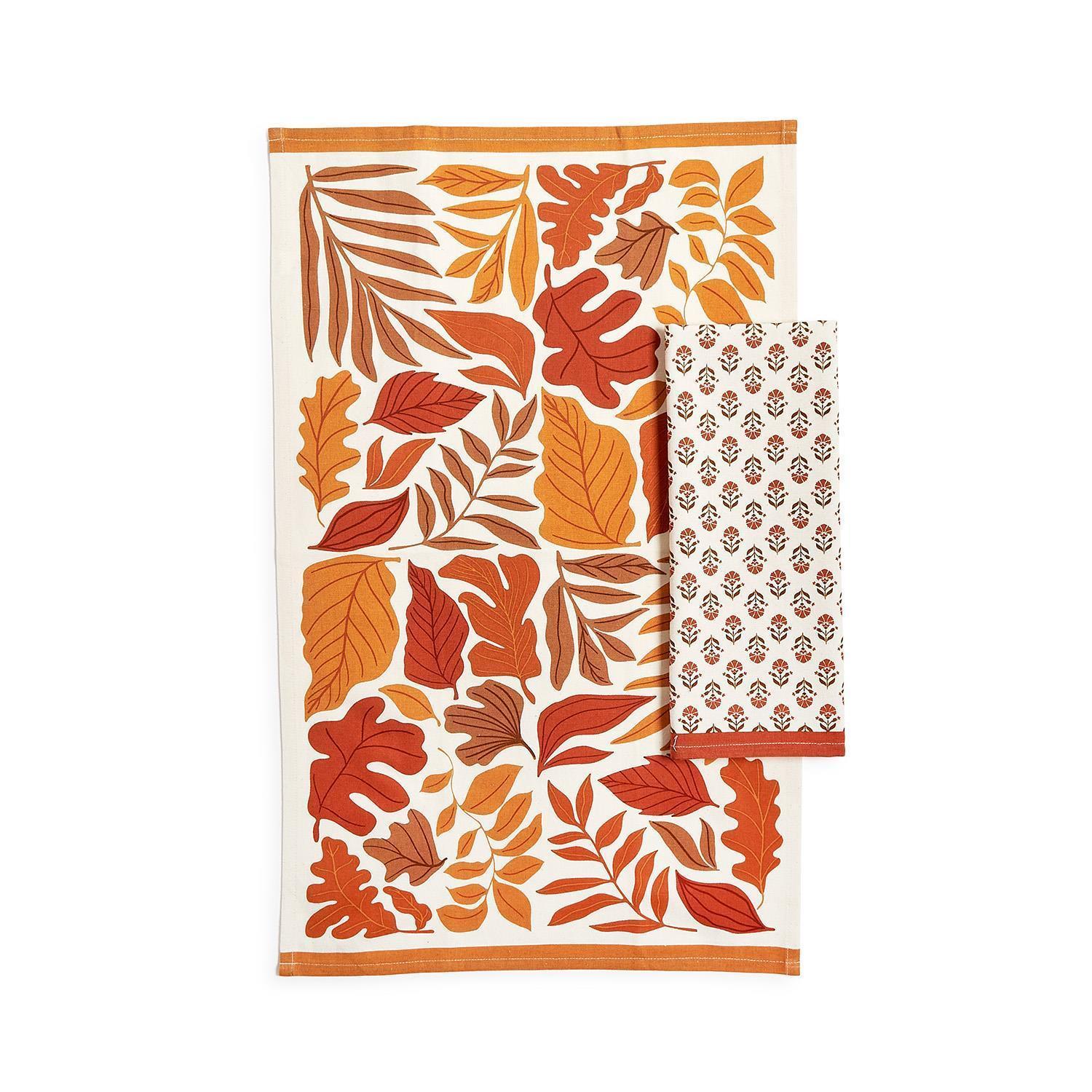 Falling Leaves Dish Towels Set