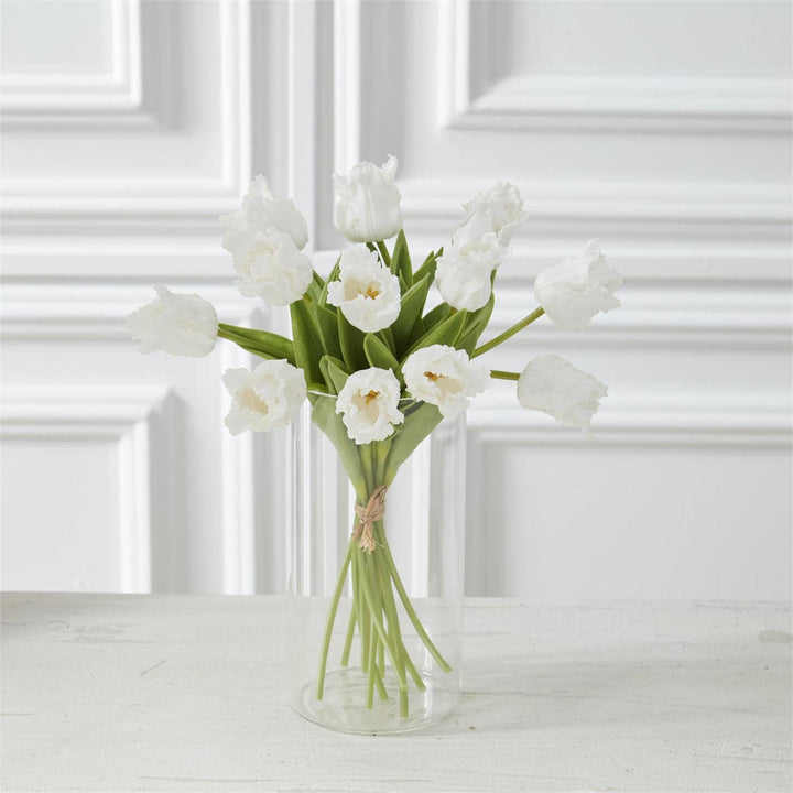 White Real Touch Parrot Tulip Bundle