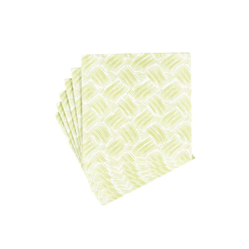 Basketry Moss Green Paper Linen Cocktail Napkins