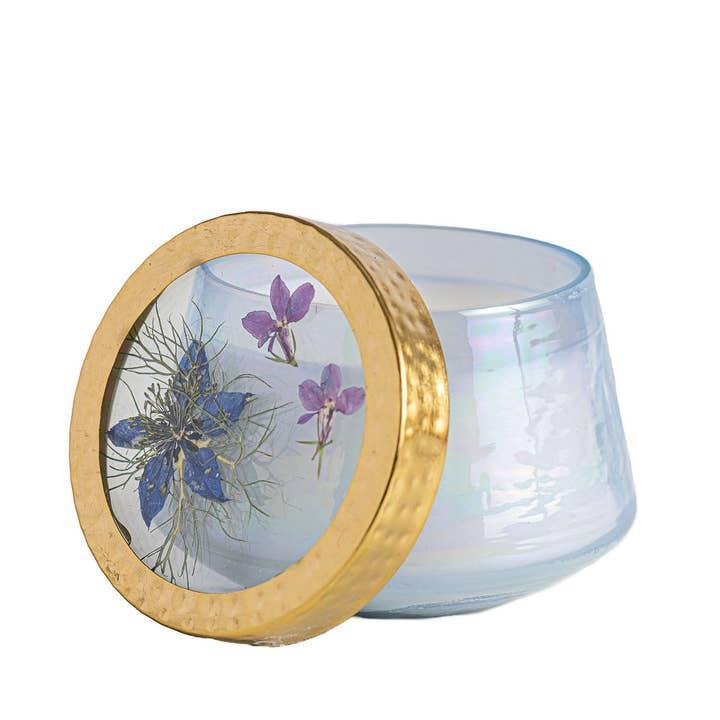 Accent Watercolor Pressed Floral Candle