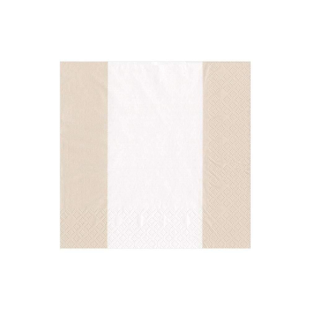 Natural Bandol Stripe Paper Cocktail Napkins