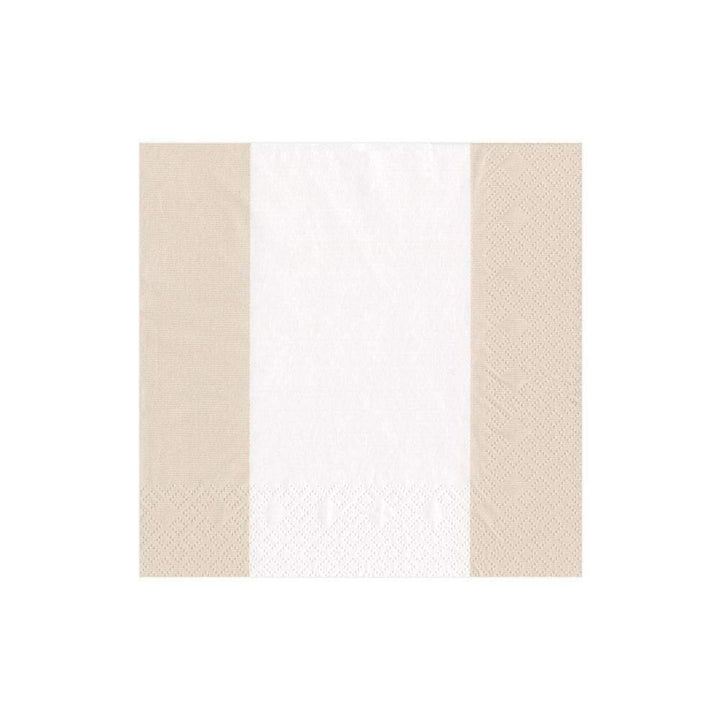 Natural Bandol Stripe Paper Cocktail Napkins