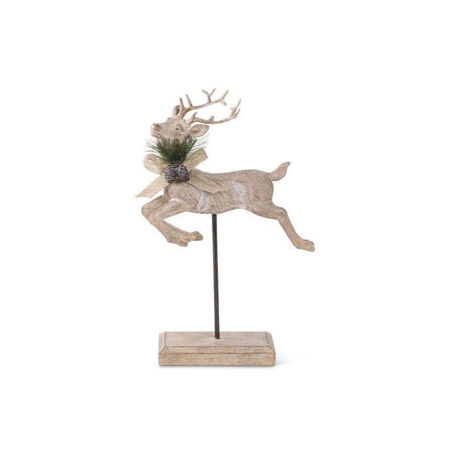 Woodgrain Jumping Reindeer