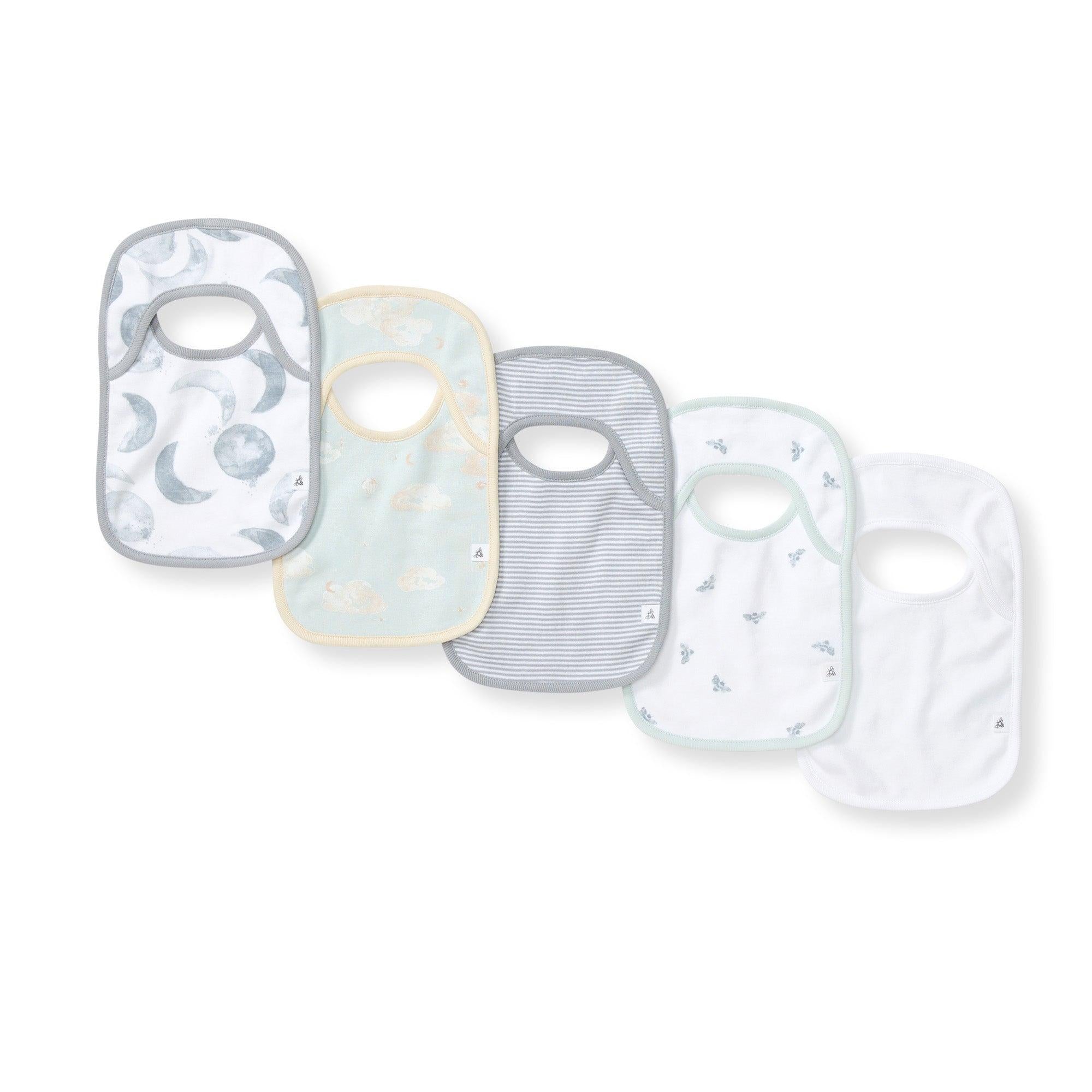 Hello Moon Organic Cotton Baby Bib 5 Pack
