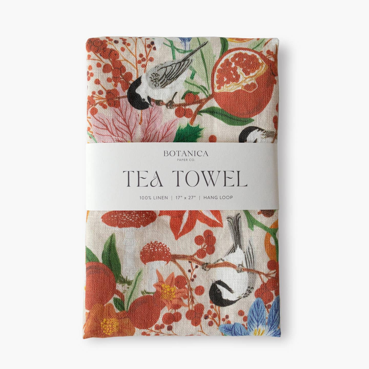 Pomegranate Linen Tea Towel