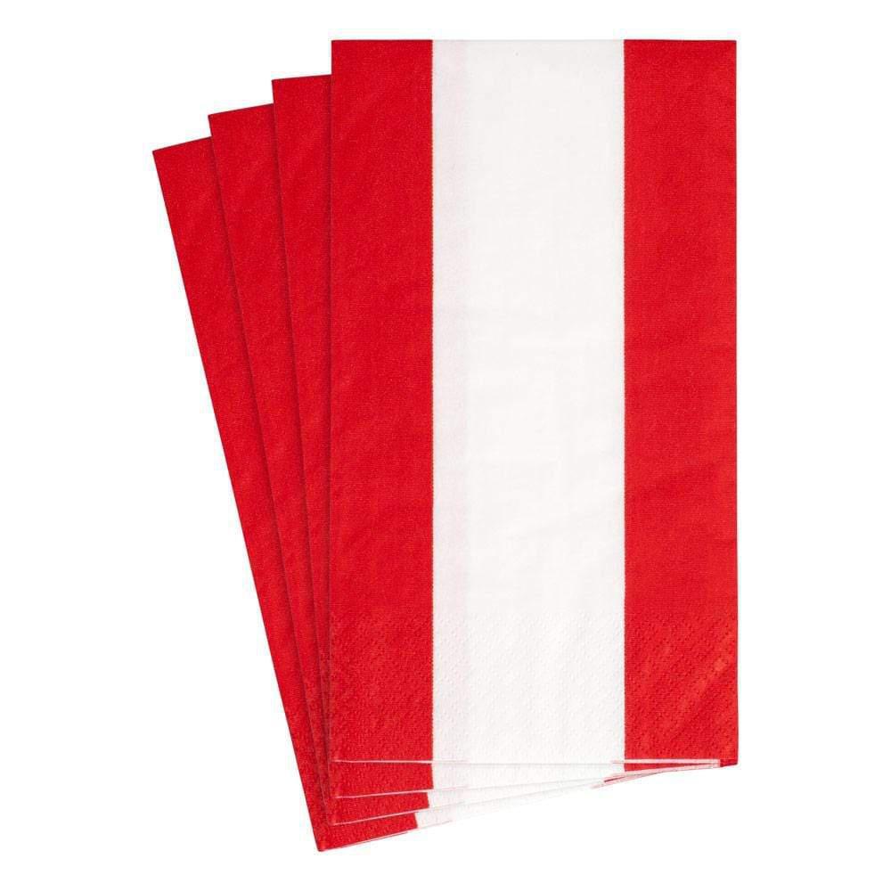 Red Bandol Stripe Paper Guest Towel Napkins