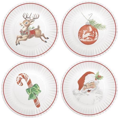 Retro Holiday Melamine Hors D'oeuvres Plates